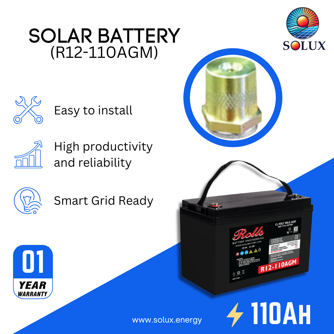 This is an image of Rolls Surrette 12V 110Ah Battery AGM Deep Cycle Battery